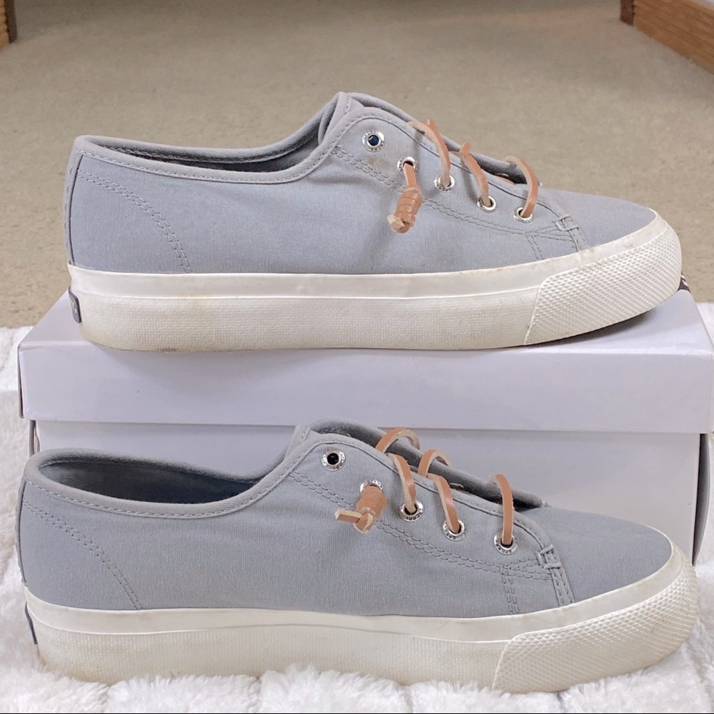 Sperry Light Grey Boat Shoes